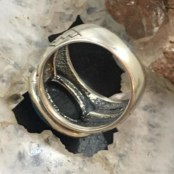 Carolyn Pollack Vintage Sterling Oval Multi-gemstone Inlay Shield Ring For Women - Picture 7 of 10